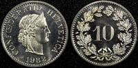 Switzerland 10 Rappen Switzerland Copper-Nickel 1982 B GEM BU KM# 27 (24 106) -