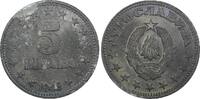 Yugoslavia 5 Dinara Yugoslavia Zinc 1945 WWII Issue 26.5mm 1 Year Type UNC KM# 28 (24 482) -