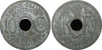 France 10 Centimes FRANCE Lindauer Zinc 1941 WWII Issue XF KM# 896 (24 935) -