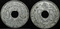 France 10 Centimes FRANCE Lindauer Zinc 1941 WWII Issue XF KM# 896 (24 937) -