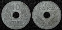 France 10 Centimes FRANCE Zinc 1944 WWII Issue XF KM# 903 (24 978) -