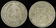 Finland 50 Penniä Finland Copper-Nickel 1940 S 50 Penniä Last Year XF KM# 26 (24 997) -