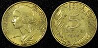 France 5 Centimes FRANCE Aluminum-Bronze 1966 1st Year Type UNC KM# 933 (25 069) -
