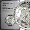 Mexico 50 Centavos Mexico ESTADOS UNIDOS Silver 1944 M NGC MS67 GEM GEM BU KM# 447 (4) -