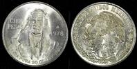 Mexico 100 Pesos Mexico ESTADOS UNIDOS MEXICANOS Silver 1978 Mo UNC 39mm KM# 483.2 (58) -