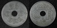 Denmark Christian X German Occupation Zinc 1945 25 Ore WWII Issue KM# 823.2a(9) Uncertified