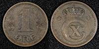 1 Øre 1921 DENMARK Christian X Bronze 1923  ch.XF KM# 812.2 (27 237) Uncertified