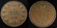 Finland 10 Penniä Finland Nicholas II Copper 1908 10 Penniä Mintage-320,000 KM# 14 (27 150) -