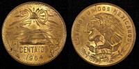 Mexico 20 Centavos MEXICO Bronze 1964 Mo Red Toned UNC KM# 440 (27 370) -