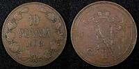 Finland 10 Penniä Finland Nicholas II Copper 1908 10 Penniä Mintage-320,000 KM# 14 (27 149) -