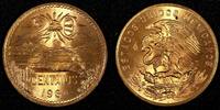 Mexico 20 Centavos MEXICO Bronze 1964 Mo Red Toned GEM BU KM# 440 (27 372) -