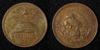 Mexico 20 Centavos Mexico ESTADOS UNIDOS MEXICANOS Bronze 1954 KM# 439 (27 572) -