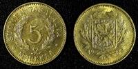 Finland 5 Markkaa Finland Brass 1946 S 1st YEAR TYPE UNC KM# 31a (27 643) -