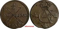 1/4 Skilling SWEDEN Gustaf IV Adolf Copper 1805  Avesta mint KM# 564 (15 233) Uncertified