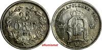 SWEDEN Oscar II Silver 1876 ST 25 Ore XF KM# 738 (15 570) Uncertified
