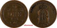 2 Öre Sweden Oscar II Bronze 1894  Better Date 21 mm KM# 746 (17 836) Uncertified