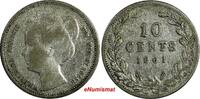 Netherlands 10 Cents Netherlands Wilhelmina I Silver 1901 BETTER DATE KM# 119 (18 040) -