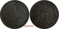 Turkey 20 Para Turkey Abdul Aziz Copper AH1277/4 (1864) 32 mm KM# 701 (18 481) -