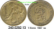 Tschechoslowakei 1 Krone *59 KM50 . 240.0292.13 -