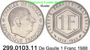France Frankreich 1 Franc *256 KM963 de Gaulle . 299.0103.11 -