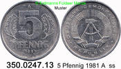 DDR Deutschland 5 Pfennig J. 1509 . 350.0247.13 -