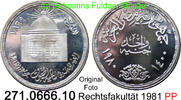 1 Pfund 1980 Ägypten *227 KM515 Rechtsfkultät . 271.0666.10 PP im Münzrahmen