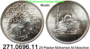 Egypt Ägypten 20 Piaster *272 KM557 Mohamed Ali Moschee . 271.0696.11 -