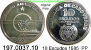 Kapverdische Inseln Kap Verde 10 Escudos 24a KM24a Independence . 197.0037.10 -