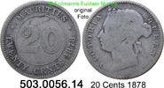 Mauritius 20 Cents KM11 Victoria . 503.0056.14 -