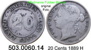 Mauritius 20 Cents KM11 Victoria . 503.0060.14 -