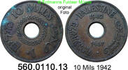 Palestina 10 Mils *4a KM4a Lochgeld . 560.0110.13 -