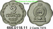 Sri Lanka 2 Cents *76 KM138 . 666.0118.11 -