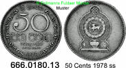 Sri Lanka 50 Cents *79.1 KM135.1 Sicherheitsrand . 666.0180.13 -