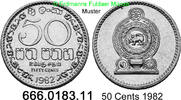 Sri Lanka 50 Cents *80.a KM135a Riffelrand . 666.0183.11 -