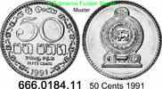 Sri Lanka 50 Cents *80.a KM135a Riffelrand . 666.0184.11 -