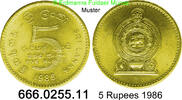 Sri Lanka 5 Rupees *88.2 KM148.2 Randschrift CBSL . 666.0255.11 -