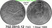 Tunesien 1 Dinar *273 KM319 FAO Erntefrau . 702.0910.12 -