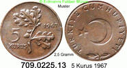 Türkei 5 Kurus *405 KM890.1 -- 2,5 Gramm . 709.0225.13 -