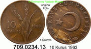 Türkei 10 Kurus *406 KM891.1 -- 4 Gramm . 709.0234.13 -