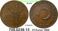 Türkei 10 Kurus *406 KM891.1 -- 4 Gramm . 709.0239.13 -