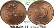 Türkei 5 Kurus *405a KM890.2 -- 2 Gramm . 709.0304.11 -