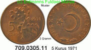 Türkei 5 Kurus *405a KM890.2 -- 2 Gramm . 709.0305.11 -