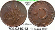 Türkei 10 Kurus *406a KM891.2 -- 3,5 Gramm . 709.0310.13 -