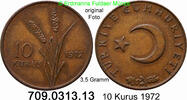 Türkei 10 Kurus *406a KM891.2 -- 3,5 Gramm . 709.0313.13 -