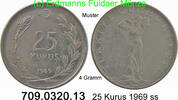 Türkei 25 Kurus *407a KM892.3 -- 4 Gramm . 709.0320.13 -
