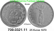 Türkei 25 Kurus *407a KM892.3 -- 4 Gramm . 709.0321.11 -