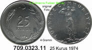 Türkei 25 Kurus *407a KM892.3 -- 4 Gramm . 709.0323.11 -