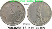 Türkei 2 1/2 Lira *410a KM893.2 -- 9 Gramm . 709.0281.13 -