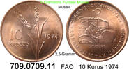 Türkei 10 Kurus *419a KM898.2 FAO -- 2,5 Gramm . 709.0709.11 -