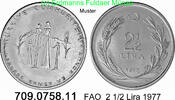 Türkei 2 1/2 Lira *433 KM910 FAO Familienplanung . 709.0758.11 -